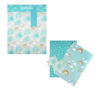 Hallmark Baby Boy Gift Bag And Gift Wrap Bundle - 1 Large Gift Bag And 2 Paper Sheets In 1 Cute Design