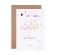 Hallmark Baby Girl Birth Card - Forever Friends Pink Design