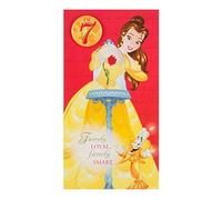 Hallmark Beauty and the Beast 7th Birthday Card "Badge" - Medium [Old Model]