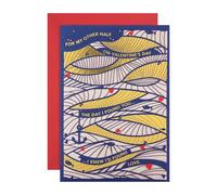 Hallmark Better Half Valentines Card, Valentines Card for Better Half, Abstract Sea Design, Valentine's Day, With Envelope, Blue, Gold