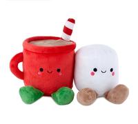 Hallmark Better Together Hot Chocolate & Marshmallow Plush Pair, Set of 2 | Red & White, Soft Polyester, Weighted Body & Feet, Embedded Magnets, Easy to Clean, Great for Christmas or Best Friends