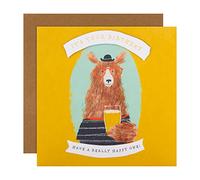 Hallmark Birthday Card - Contemporary Bear and Beer Design