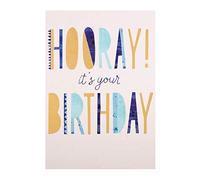 Hallmark Birthday Card - Contemporary Embossed and Foiled Text Design