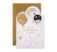Hallmark Birthday Card - Die-Cut Metallic Balloons Design