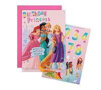 Hallmark Birthday Card - Disney Princesses Design with Sticker Sheet