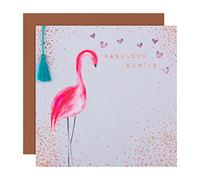 Hallmark Birthday Card for Auntie - Embossed and Die-cut Flamingo Design