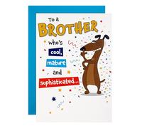 Hallmark Birthday Card for Brother, Funny, Humour, Pop Up Design, Dog Illustration, White