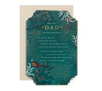 Hallmark Birthday Card for Dad - Green Traditional Floral Design with Heartfelt Verse