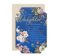 Hallmark Birthday Card for Daughter - Blue Traditional Floral Design with Heartfelt Verse
