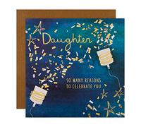 Hallmark Birthday Card For Daughter Contemporary Party Celebration Design | 3D-Effect Add-on, Measures 19.8cm x 19.8cm, Brown Kraft Envelope, Message Inside With love and happy wishes on your birthday