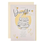 Hallmark Birthday Card for Daughter, Gold Foil, Hearts, Cake Design with Heartfelt Verse