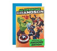Hallmark Birthday Card for Grandson, MARVEL Superheroes Design, Orange