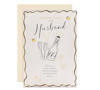 Hallmark Birthday Card for Husband, Gold Foil, Hearts, Prosecco Design with Heartfelt Verse