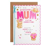 Hallmark Birthday Card for Mum, Cute Forever Friends Bears Design, Pink, Blue