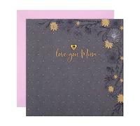 Hallmark Birthday Card for Mum, Flowers Design, 'Love you, Mum', Black, Gold