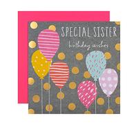 Hallmark Birthday Card for Sister - Contemporary Patterned Balloons Design