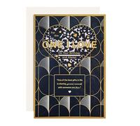 Hallmark Birthday Card for The One I Love - Dark Patterned Design with Heart