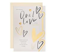 Hallmark Birthday Card for The One I Love - Gold Foil Hearts Design & Heartfelt Verse