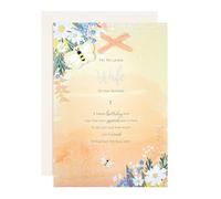 Hallmark Birthday Card for Wife, Florals Design, Heartfelt Verse, Orange