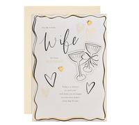 Hallmark Birthday Card for Wife, Gold Foil, Hearts, Glasses Design with Heartfelt Verse