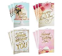Hallmark Birthday Cards Assortment, Balloons, Cake, Flowers (12 Cards with Envelopes)