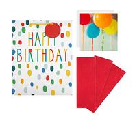 Hallmark Birthday Large Gift Bag, 3 Red Tissue Sheets, Card Bundle