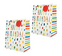 Hallmark Birthday Large Gift Bag Bundle, Bright Colourful Design, 2 Pack
