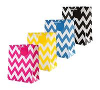 Hallmark Birthday Medium Gift Bag Multipack, Yellow Pink Blue Black, 4-Pack