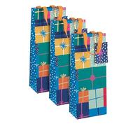 Hallmark Bottle Bag Bundle, Pack of 3 in 1 Design, Birthday, Christmas, Celebration