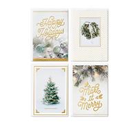 Hallmark Boxed Christmas Cards Assortment, White and Gold (40 Cards and Envelopes)