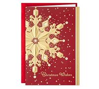 Hallmark Boxed Holiday Cards, Red and Gold Snowflake (40 Cards with Envelopes)