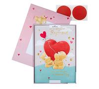 Hallmark Boyfriend Valentines Card, Luxury Valentines Day Card, Adorable Forever Friends Design with Gift Box, Red, Blue