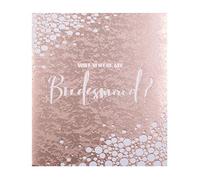 Hallmark Bridesmaid Request Card From The Studio - Contemporary Square Design In Rose Gold Foil