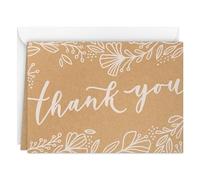Hallmark Bulk Kraft Thank You Notes (100 Blank Cards with Envelopes) for Weddings, Engagement Parties, Bridal Showers