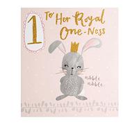 Hallmark Bunny 1st Birthday Card 'Royal One-Ness' - Medium