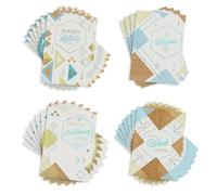Hallmark Business Bulk 25 Pack Assorted Geometric Elevated Employee Collection Cards (4 Designs) for Employees (Geometric Design), 5x7 Cards, Message Inside, Envelopes Included