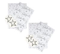 Hallmark Celebration Wrapping Paper and Gift Tag Pack Bundle - 4 Sheets and 4 Tags in 2 Designs