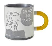 Hallmark Ceramic Mug, Peanuts Mug, Ceramic Mug, Snoopy, Grey, Yellow