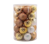 Hallmark Champagne, Gold, White Ball Christmas Ornaments, Set of 30