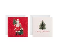 Hallmark Charity Christmas Card Bundle Tree and Santa Designs | 10 Pack, 2 Designs. These cards measure: H14cm x W14cm