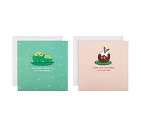 Hallmark Charity Christmas Cards, Brussel Sprout & Pudding, 16-Pack