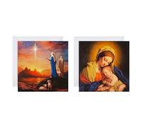 Hallmark Charity Christmas Cards, Traditional Religious Designs, Pack of 16, Nativity Scene, 2 Designs