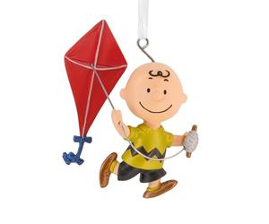 Hallmark Charlie Brown with Red Kite Keepsake Hanging Ornament, PEANUTS Tree Decoration, Yellow