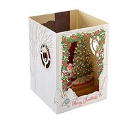 Hallmark Christmas Card, 3D Pop-Up, Musical, Spirit of Christmas Light Up | 15.9 X 11.4 X 11.4 Cm, 3D Shadowbox, Paper Wonder Tree, Musical Town, Red Envelope