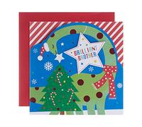 Hallmark Christmas Card for Brother - Contemporary Die Cut Design with Pop Up Tail, 25547495, Multicoloured