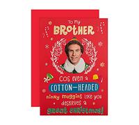 Hallmark Christmas Card for Brother - Funny Warner Bros Elf Design
