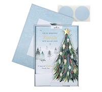 Hallmark Boxed Christmas Card for Fiancée - Classic Winter Scene with Tree Design