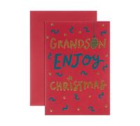 Hallmark Christmas Card for Grandson, Text Based Design, Multicoloured