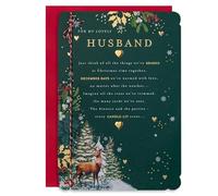 Hallmark Christmas Card for Husband - Traditional Illustrated Winter Forest Scene Design