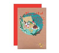 Hallmark Christmas Card for Mum and Dad - Contemporary Illustrated Design with 3D Attachment